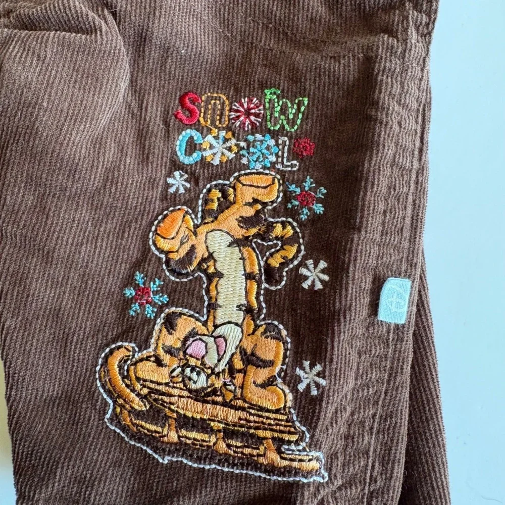 Disney Baby Tigger Snow Cool Brown Corduroy Overalls 0-3M Winnie the Pooh